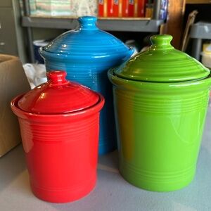 Fiestaware 3 piece canister set